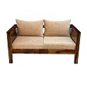 AASALIYA Art Solid Sheesham Wood 2 Seater Sofa Set | Wooden Sofa Couch for Living Room &amp; Lounge | Rosewood, Natural Finish