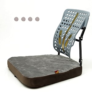 back stretching externo meditation upanishad chair multi-level lumbar support stretcher spinal lower and upper muscle pain relief- free 4 magnet grayfree electrosmog protection chip