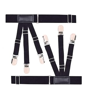 men39s shirt stays for shirt tucker shirt garter shirt suspenders shirt stays leg thigh suspender belt with non-slip locking clamps for men amp women