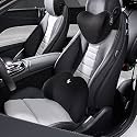 Car Headrest Neck Pillow and Lumbar Support Back Cushion Kit, Memory Foam Ergonomic Design Universal Fit Muscle Pain and Tension Relief for Car Seat (BLACK)