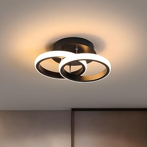 aashro mall modern dimmable led ceiling light modern flush mount fixture with adjustable light three color dimming for bedroom living room and dining room black ceiling light 801