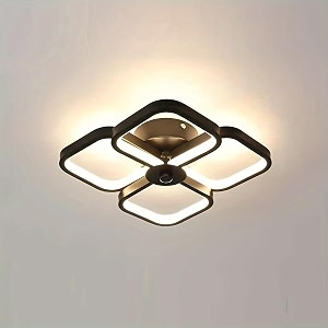 modern dimmable led ceiling light modern flush mount fixture with adjustable light three color dimming for bedroom living room and dining room black ceiling light 808