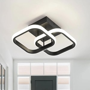 acrylic modern dimmable led ceiling light modern flush mount fixture with adjustable light three color dimming for bedroom living room and dining room black ceiling light 802