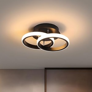 aashro mall acrylic modern dimmable led ceiling light modern flush mount fixture with adjustable light three color dimming for bedroom living room and dining room black ceiling light 801