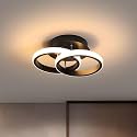AASHRO MALL Modern Dimmable LED Ceiling Light, Modern Flush Mount Fixture with Adjustable Light, Three Color Dimming for Bedroom, Living Room, and Dining Room, Black (Ceiling Light 801)