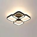 Modern Dimmable LED Ceiling Light, Modern Flush Mount Fixture with Adjustable Light, Three Color Dimming for Bedroom, Living Room, and Dining Room, Black (Ceiling Light (808))