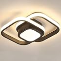 Acrylic Modern Dimmable LED Ceiling Light, Modern Flush Mount Fixture with Adjustable Light, Three Color Dimming for Bedroom, Living Room, and Dining Room, Black (Ceiling Light (804))