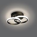 Modern Dimmable LED Ceiling Light, Modern Flush Mount Fixture with Adjustable Light, Three Color Dimming for Bedroom, Living Room, and Dining Room, Black