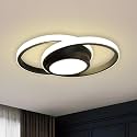 Acrylic Modern Dimmable LED Ceiling Light, Modern Flush Mount Fixture with Adjustable Light, Three Color Dimming for Bedroom, Living Room, and Dining Room, Black (Ceiling Light (805))