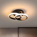AASHRO MALL Acrylic Modern Dimmable LED Ceiling Light, Modern Flush Mount Fixture with Adjustable Light, Three Color Dimming for Bedroom, Living Room, and Dining Room, Black (Ceiling Light (801))