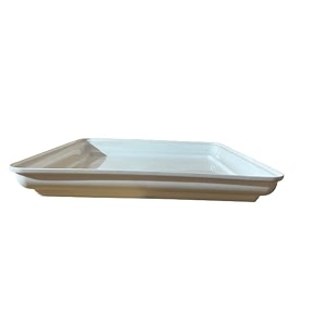 aashu planters for home decor  planters for indoor plants  gamla bottom plate tray 16 inches square for planters - white planters for living room decor  planters for balcony  3 pieces plastic