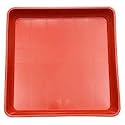 AASHU Planter Gamla Bottom Plate Tray 16 Inches Square for Planters - Red, 3 Pieces,Plastic