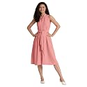 AASK Women's Elegant Belted Pleated Sleeveess Short Dress Color