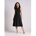 AASK Women's Elegant Belted Pleated Sleeveess Short Dress Color
