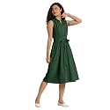 AASK Women's Elegant Belted Pleated Sleeveess Short Dress Color