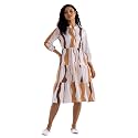 AASK Women Diamond Creap Striped Printed Mandarin