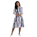 AASK Women Diamond Creap Striped Printed Mandarin