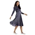 AASK Women Solid PlainRound Neck Full Sleeves Dress
