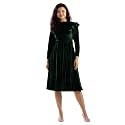 AASK Women Solid PlainRound Neck Full Sleeves Dress