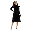 AASK Women Solid PlainRound Neck Full Sleeves Dress