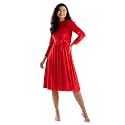 AASK Women Solid PlainRound Neck Full Sleeves Dress