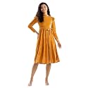 AASK Women Solid PlainRound Neck Full Sleeves Dress