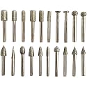 AASONS Assorted Shape &amp; Grit Diamond Point Set Glass Grinding, 1/4" / 6 mm Shank, Diamond Mounted Points Emery Grinding Rod Carved Grinding Needle Mill Rotary Bit Burr Set 20pcs/Set, Round
