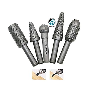 aasons drill bits set wood burr carving file rasp drill bit of 1434  635mm shank tool power tools woodworking chisel shaped rotating embossed grinding head 5pcsset