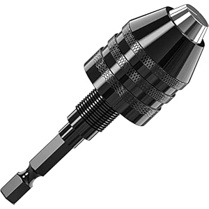 aasons keyless drill bit chuck hex shank drill chuck adapter converter quick change 1434 inch  3-jaw keyless chuck conversion tool 03-65mm small drill chuck change for mini drill impact driver pack of 1