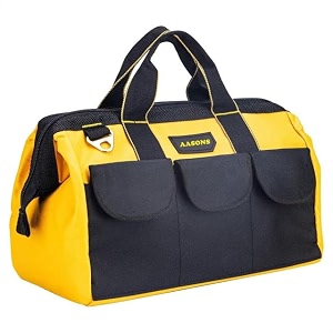 aasons multipurpose tools storage bag water resistant for electrician plumber technician household amp maintenance personel  portable tool bag large-capacity thick cloth material non-deformable 1634