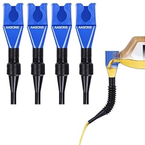aasons plastic clasp anti-spill fuel transferring funnel with removableretractable hose no spilling universal clip-on funnel for dispensing petrol diesel water oil fuel coolant kerosene 4