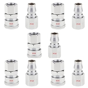 aasons qrc sf20pf20 pneumatic air line hose quick release fittings connector coupler 1434 bsp pack of 5 sets