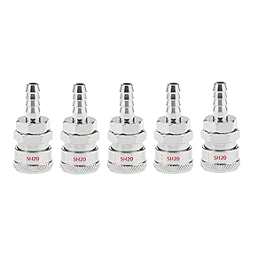 aasons qrc sh20 pneumatic air line hose quick release fittings connector coupler 1434 bsp pack of 5 pcs