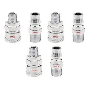 aasons qrc sm20pm20 pneumatic air line hose quick release fittings connector coupler 1434 bsp pack of 3 sets