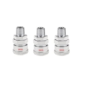 aasons qrc sm20 pneumatic air line hose quick release fittings connector coupler 1434 bsp pack of 3 pcs