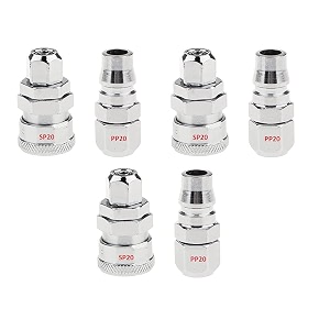 aasons qrc sp20pp20 pneumatic air line hose quick release fittings connector coupler 1434 bsp pack of 3 sets
