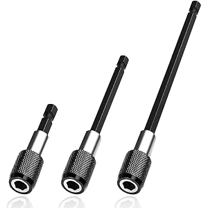 aasons set of 3 pieces magnetic extension chuck adapter 14 inch hex shank quick release bar socket screwdriver bit holder set for screws nuts and handheld driver 60mm100mm150mm length