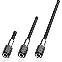 AASONS Set of 3 Pieces Magnetic Extension Chuck Adapter, 1/4 Inch Hex Shank Quick Release Bar Socket Screwdriver Bit Holder Set for Screws, Nuts and Handheld Driver, 60mm/100mm/150mm Length