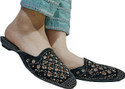 AaThousandSteps Ethnic Mule For Women (Black , 8)