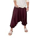Aatman Free Size Eco-Friendly Aladdin Harem Pants for Men's Cotton Hippie Boho Baggy Style Outfit for Men