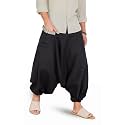 Aatman Free Size Eco-Friendly Aladdin Harem Pants for Men's Cotton Hippie Boho Baggy Style Outfit for Men