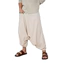 Aatman Free Size Eco-Friendly Aladdin Harem Pants for Men's Cotton Hippie Boho Baggy Style Outfit for Men