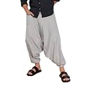 Aatman Free Size Eco-Friendly Aladdin Harem Pants for Men's Cotton Hippie Boho Baggy Style Outfit for Men