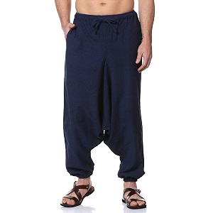 aatman one size men39s eco-friendly cotton harem pants  fits waist size 28 to 36 inches