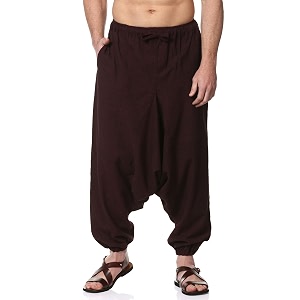 aatman one size men39s eco-friendly cotton harem pants  fits waist size 28 to 36 inches