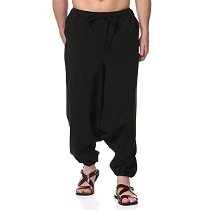 aatman one size men39s eco-friendly cotton harem pants  fits waist size 28 to 36 inches