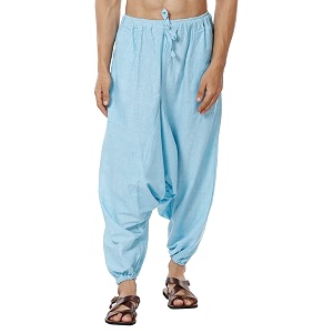 aatman one size men39s eco-friendly cotton harem pants  fits waist size 28 to 36 inches