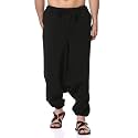 Aatman One Size Men's Eco-Friendly Cotton Harem Pants | Fits Waist Size 28 to 36 Inches