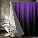 AAtter 3 in 1 Shower Curtain, PEVA Liner, Purple Black Ombre, 72x72 Inch