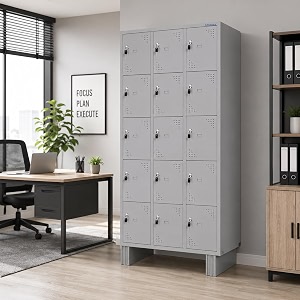 aavatar metal storewell office cupboard 7834 h x 3634 w x 1834 d inbuilt lock 15 locker